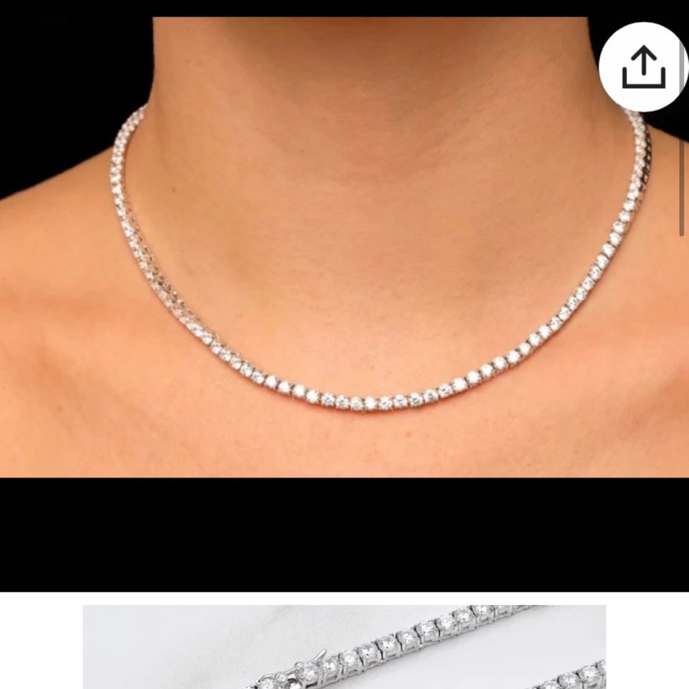 Sterling Silver Tennis Necklace 3MM